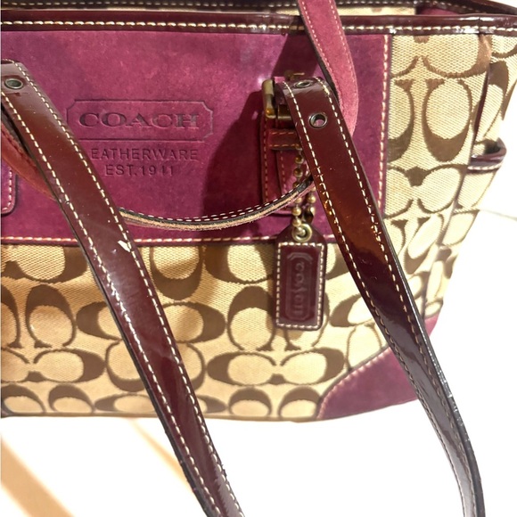 Vintage Coach Signature Gallery suede tote #1443 - Picture 5 of 12